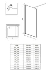 Walk-in dušo sienelė Deante Kerria Plus, 50 cm, Chrome цена и информация | Душевые двери и стены | hansapost.ee