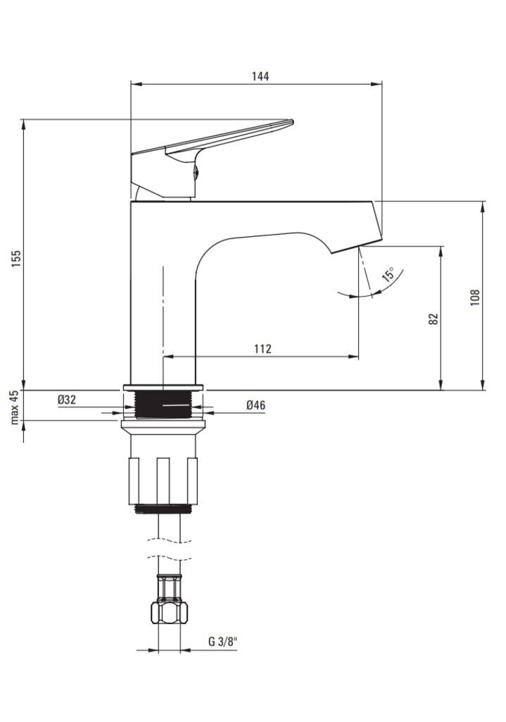 Valamusegisti Deante Chaber Tall, Chrome, BGC_020K hind ja info | Vannitoa segistid | hansapost.ee