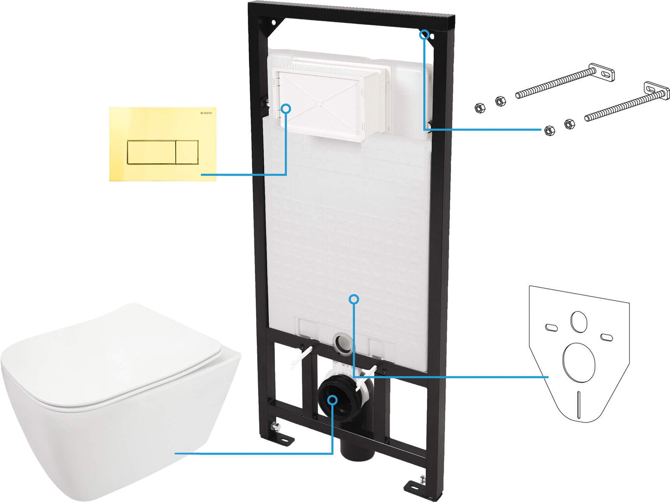 Wc-poti komplekt Deante Hiacynt 6in1 hind ja info | WС-potid | hansapost.ee