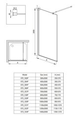 Walk-in dušisein Deante Kerria Plus, Nero, 40x200 cm цена и информация | Душевые двери и стены | hansapost.ee