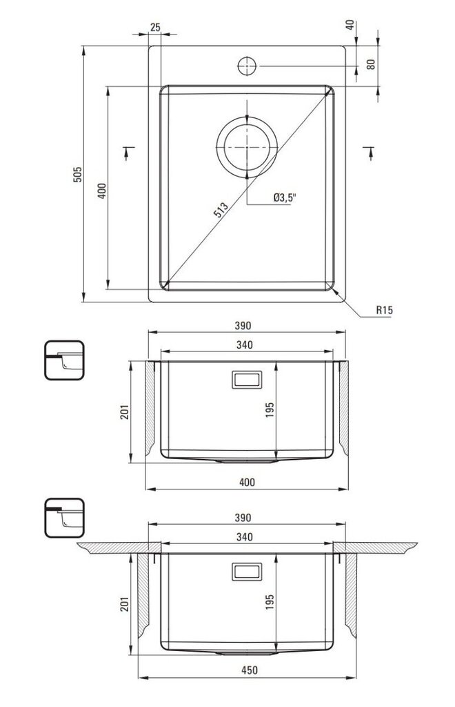 Köögivalamu Deante Olfato ZPO_010E, Brushed steel hind ja info | Köögivalamud | hansapost.ee