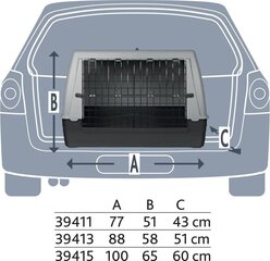 Транспортная коробка Trixie Journey S, 77x51x43 см, черный/серый цвет цена и информация | Переноски, сумки | hansapost.ee