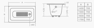 Malmvann Gotten, 150x70x42 price and information | Vannid | hansapost.ee