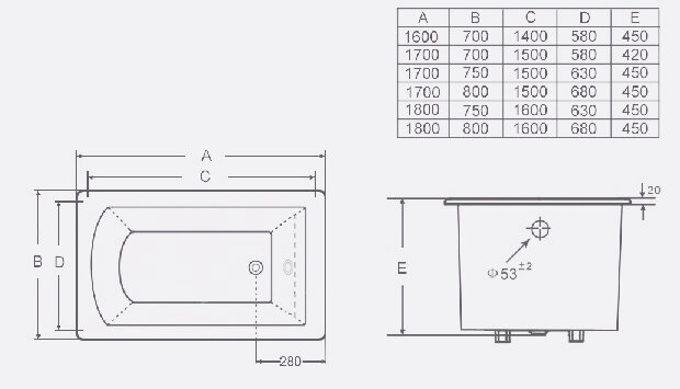 Malmvann Elite, 160x70x45 hind ja info | Vannid | hansapost.ee