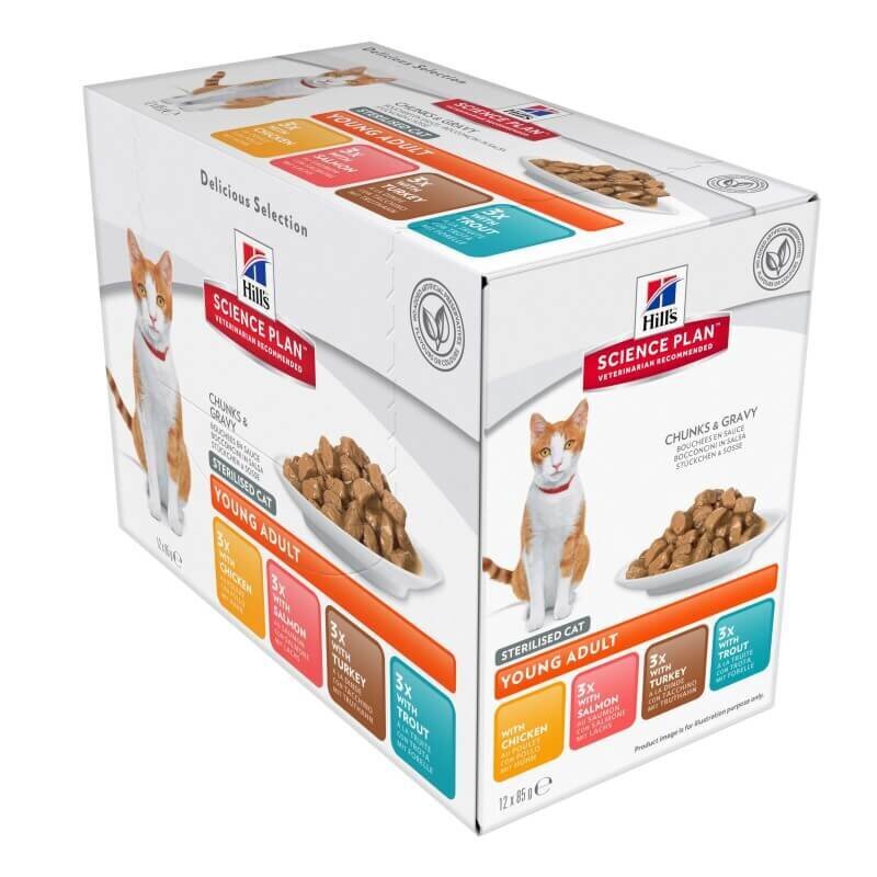 Hill'S Science Plan Feline Adult Multipack koos linnulihaga, 12x85 g hind ja info | Kassikonservid | hansapost.ee