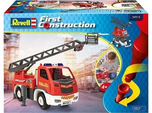 Сборная пластиковая модель Revell - First Construction Fire engine ladder truck, 1/20, 00914 цена и информация | Конструкторы и кубики | hansapost.ee