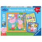 Pusle Ravensburger, Peppa Pig, 3x49 tk цена и информация | Pusled lastele ja täiskasvanutele | hansapost.ee