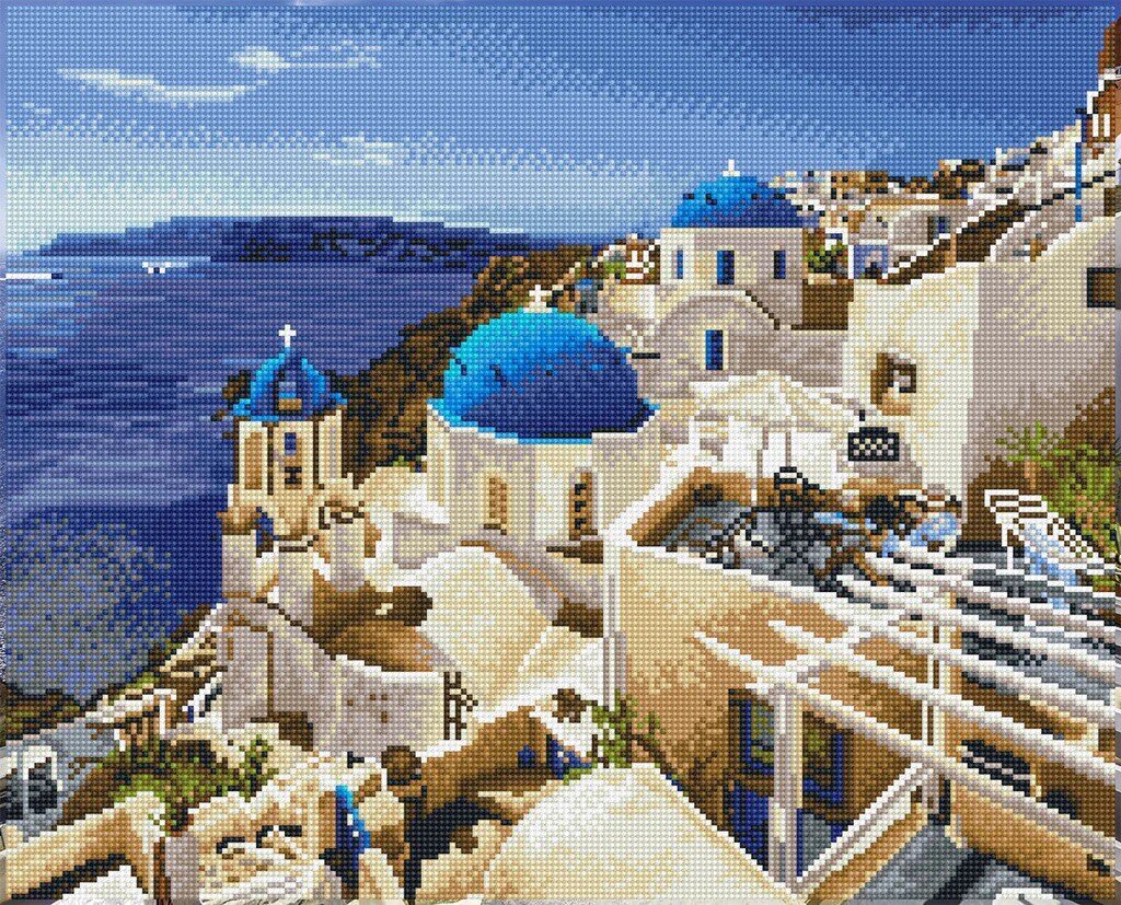 Teemantmosaiik Santorini blue 52x42 cm цена и информация | Teemantmaalide komplektid | hansapost.ee