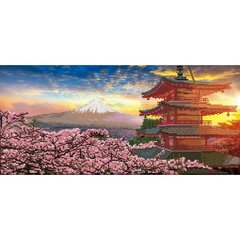 Алмазная мозаика Mout Fuji and chureito Pagoda at sunset Japan 33х72 см цена и информация | Алмазная мозаика | hansapost.ee