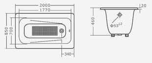 Malmvann Maxima, 200x85x46 hind ja info | Vannid | hansapost.ee