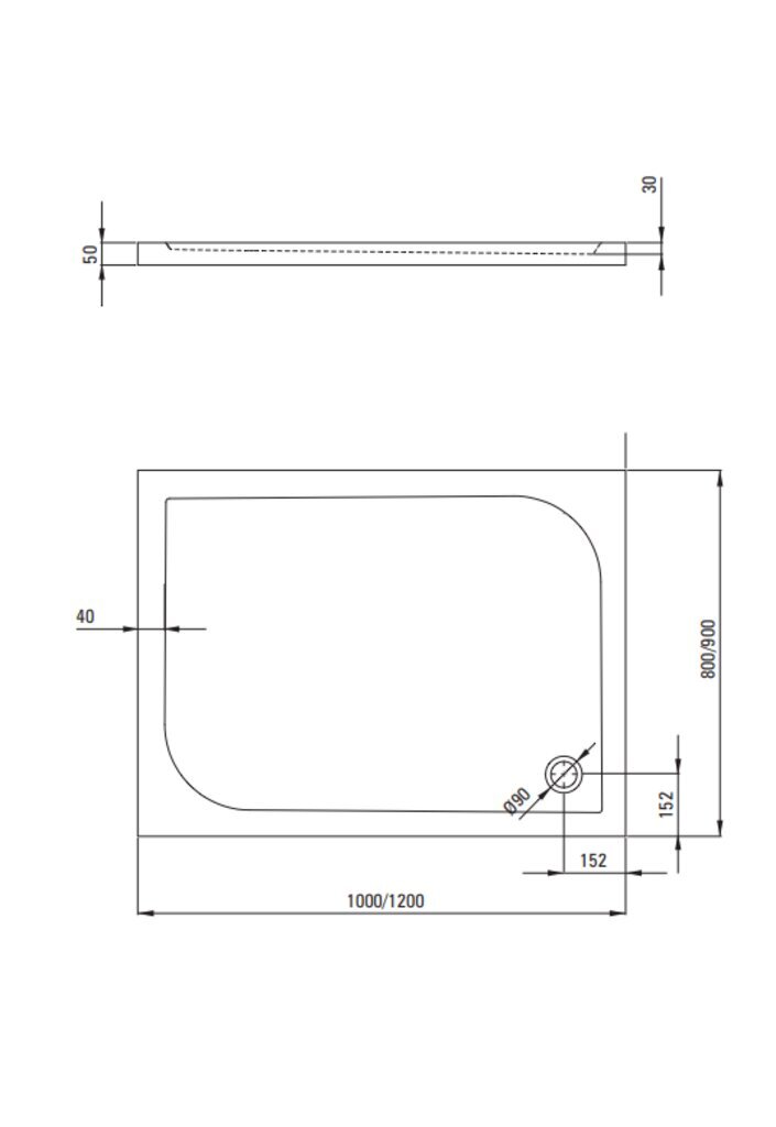 Ristkülikukujuline dušialus Deante Cubic, 100x80 cm цена и информация | Dušialused | hansapost.ee