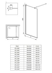 Walk-in dušisein Deante Kerria Plus, Nero, 50x200 cm price and information | Dušiseinad ja dušiuksed | hansapost.ee