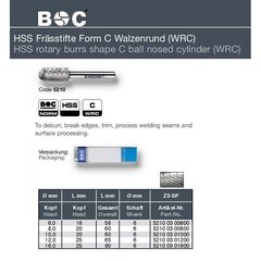HSS борфреза цилиндрической C формы Bohrcraft (Ø 10 мм) цена и информация | Фрезы | hansapost.ee