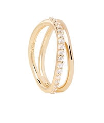 PDPAOLA Charming gold-plated ring with zircons Twister Essentials AN01-844 цена и информация | Кольцо | hansapost.ee