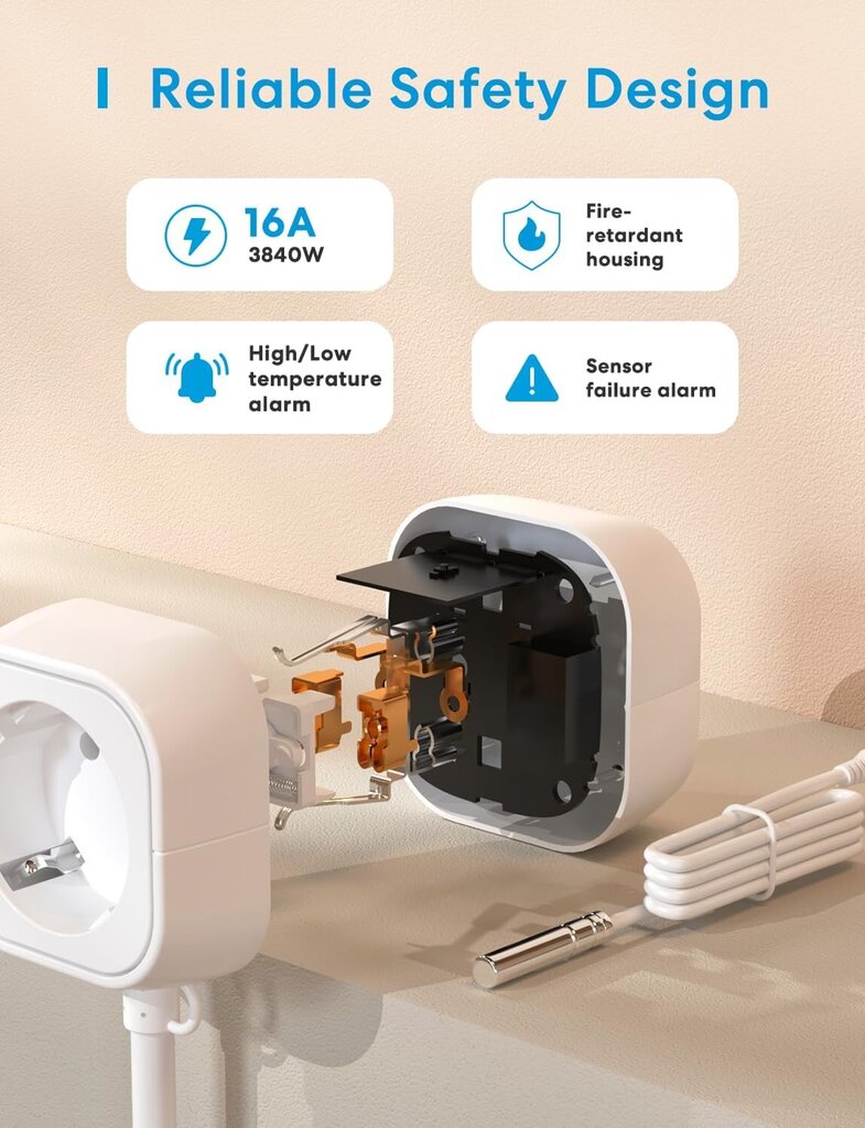 Nutikas termostaadi pistik Merossi price and information | Pistikupesad ja lülitid | hansapost.ee