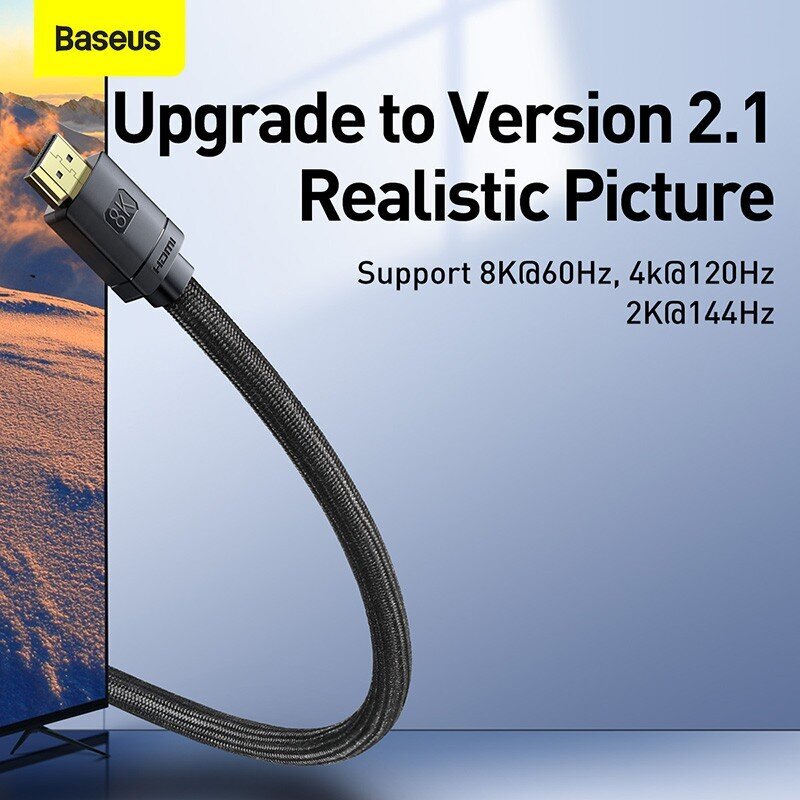 Videokaabel Baseus High Definition 8K HDMI 1.5m WKGQ040101 цена и информация | Juhtmed ja kaablid | hansapost.ee