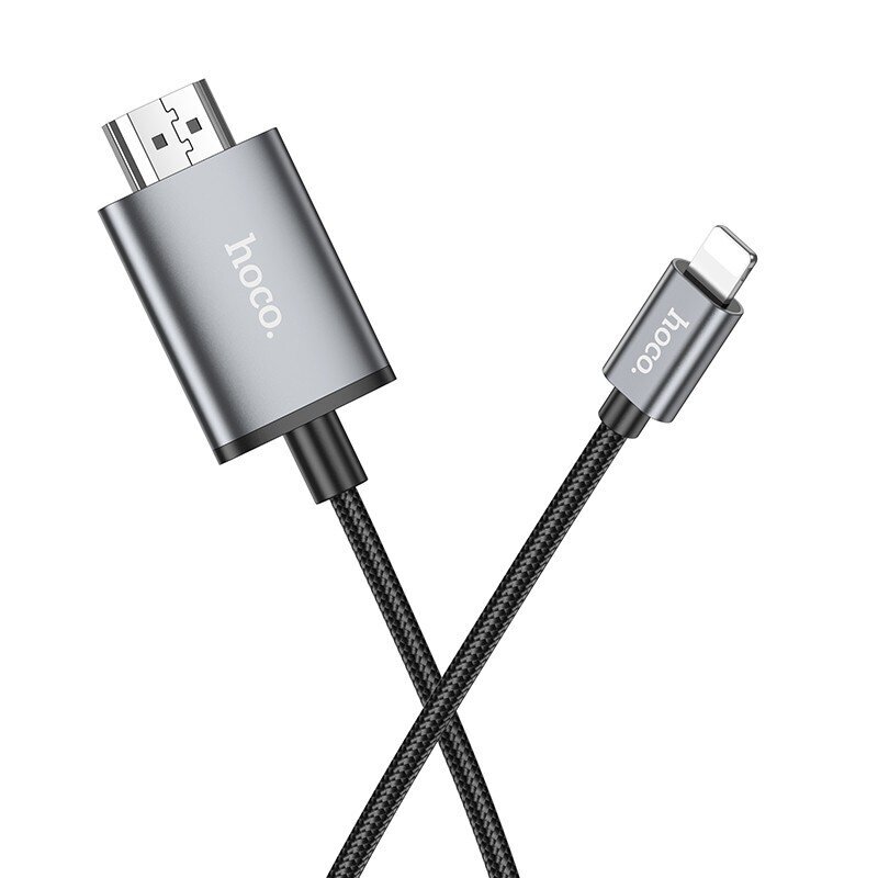 Hoco UA27 Lightning kuni HDMI 2.0m, hall цена и информация | Juhtmed ja kaablid | hansapost.ee