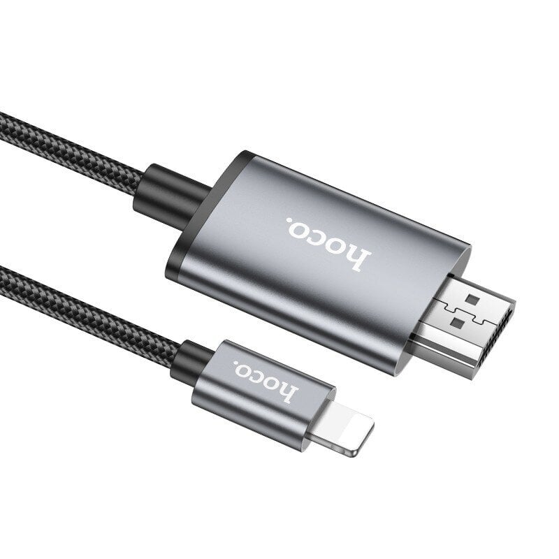 Hoco UA27 Lightning kuni HDMI 2.0m, hall цена и информация | Juhtmed ja kaablid | hansapost.ee