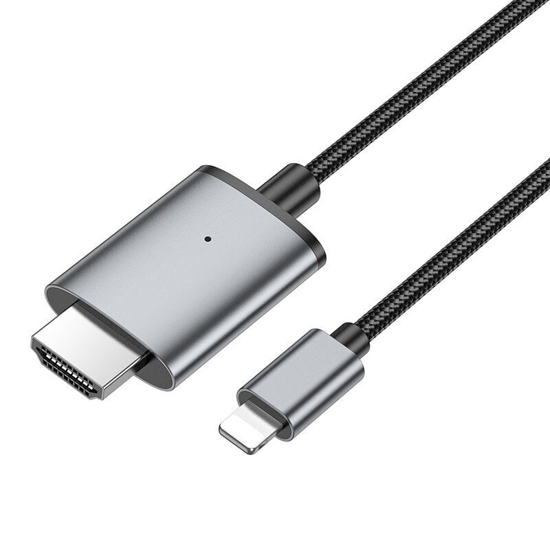 Hoco UA27 Lightning kuni HDMI 2.0m, hall цена и информация | Juhtmed ja kaablid | hansapost.ee