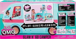 Transformeeritav nukumatkaauto L.O.L. Surprise OMG Glam N’ Go Camper, 90 cm цена и информация | Игрушки для девочек | hansapost.ee