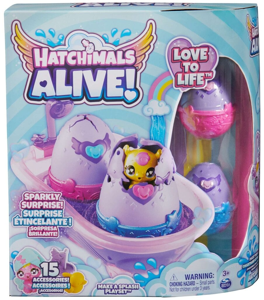 Figuurid Hatchimals Alive! Love to Live Ujuvad glitter + munad ja aksessuaarid hind ja info | Mänguasjad tüdrukutele | hansapost.ee