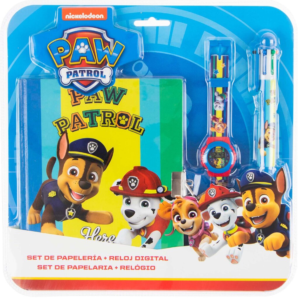 Blogi, kell ja 6 värvilist pliiatsit kutsikad patrullivad (Paw Patrol) цена и информация | Mänguasjad poistele | hansapost.ee