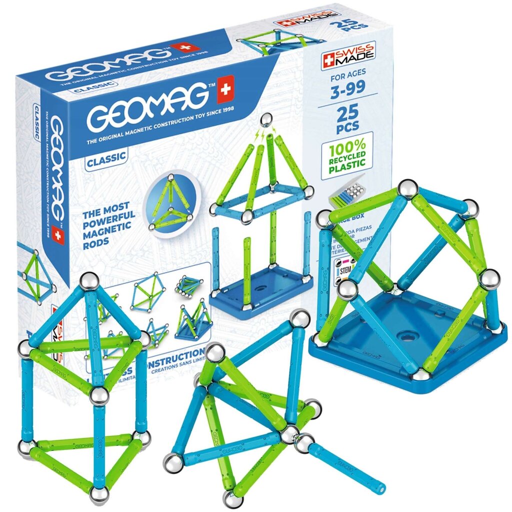 Magnetplokid Geomag Classic Recycled, 25 elementi hind ja info | Klotsid ja konstruktorid | hansapost.ee