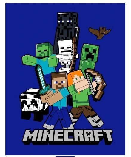 Laste fliistekk Minecraft, 110x140 cm hind ja info | Pleedid, voodikatted ja päevatekid | hansapost.ee