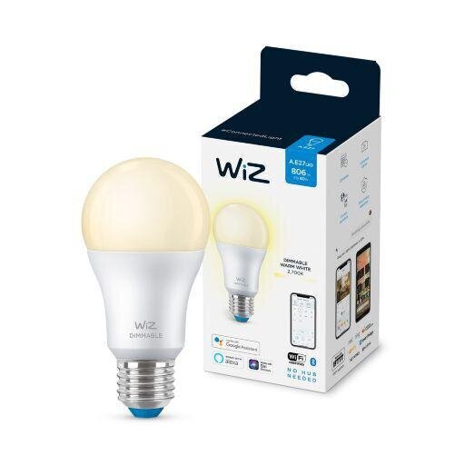 LED lamp Wiz Wi-Fi A60 8W 806lm E27 2700K 25 000h, hämardatav цена и информация | Lambipirnid ja LED-pirnid | hansapost.ee