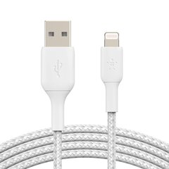 USB кабель Belkin Boost Charge Braided USB-A to Lightning 1m белый цена и информация | Borofone 43757-uniw | hansapost.ee