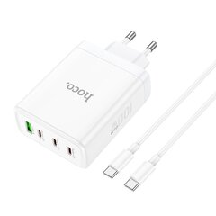 Сетевая зарядка Hoco N31 PD100W 3xType-C/1xUSB-A  + Type-C белая цена и информация | Зарядные устройства для телефонов | hansapost.ee