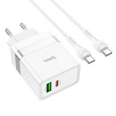 Сетевая зарядка Hoco N21 USB-A/Type-C PD30W+QC3.0 + Type-C белая цена и информация | Зарядные устройства для телефонов | hansapost.ee