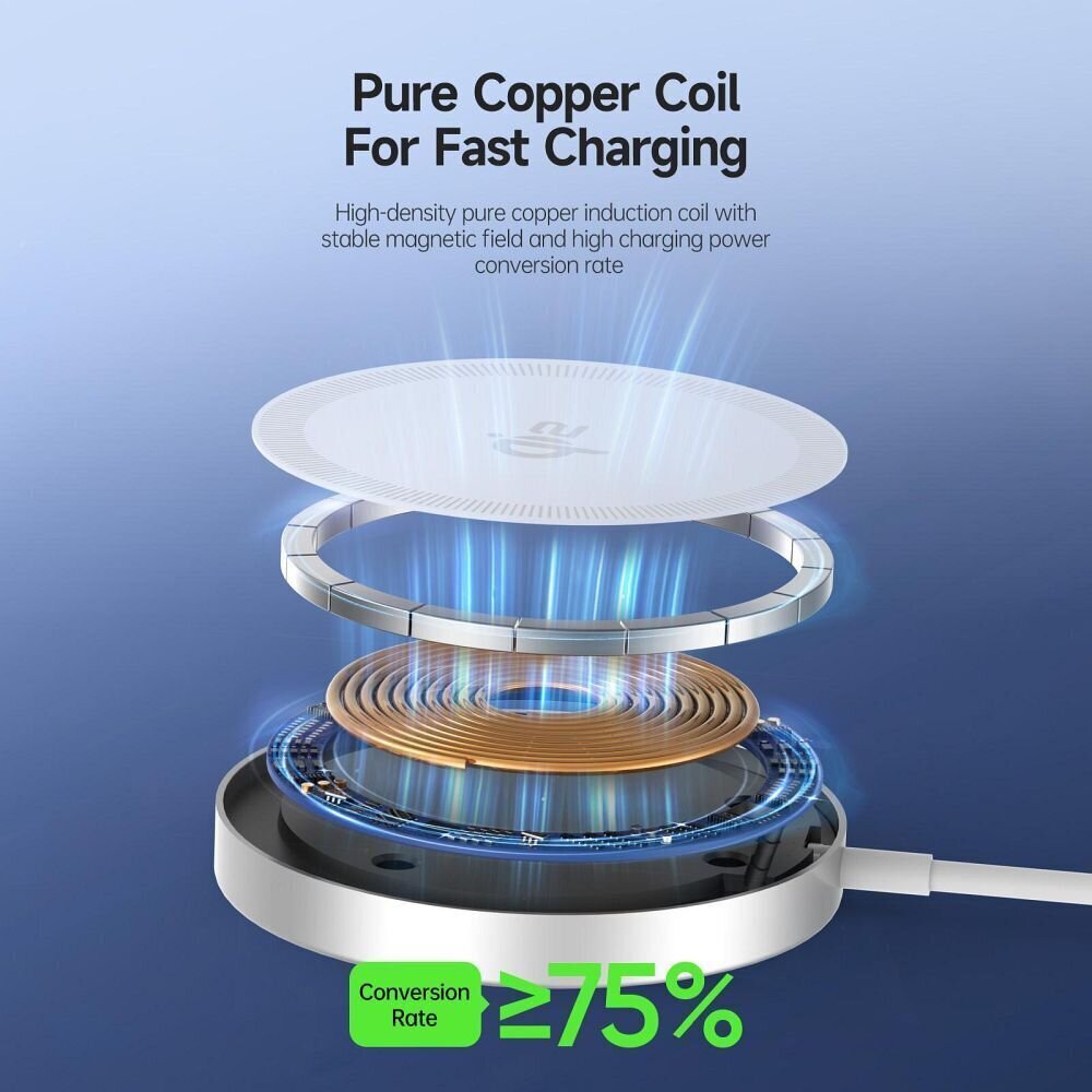 DUZZONA W18 Qi2 Magnetic Wireless Charger 15W цена и информация | Laadijad mobiiltelefonidele | hansapost.ee