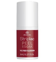 Küünelakk Alessandro Striplac Peel or Soak Red Illusion, 8ml hind ja info | Küünelakid ja küünelakieemaldajad | hansapost.ee