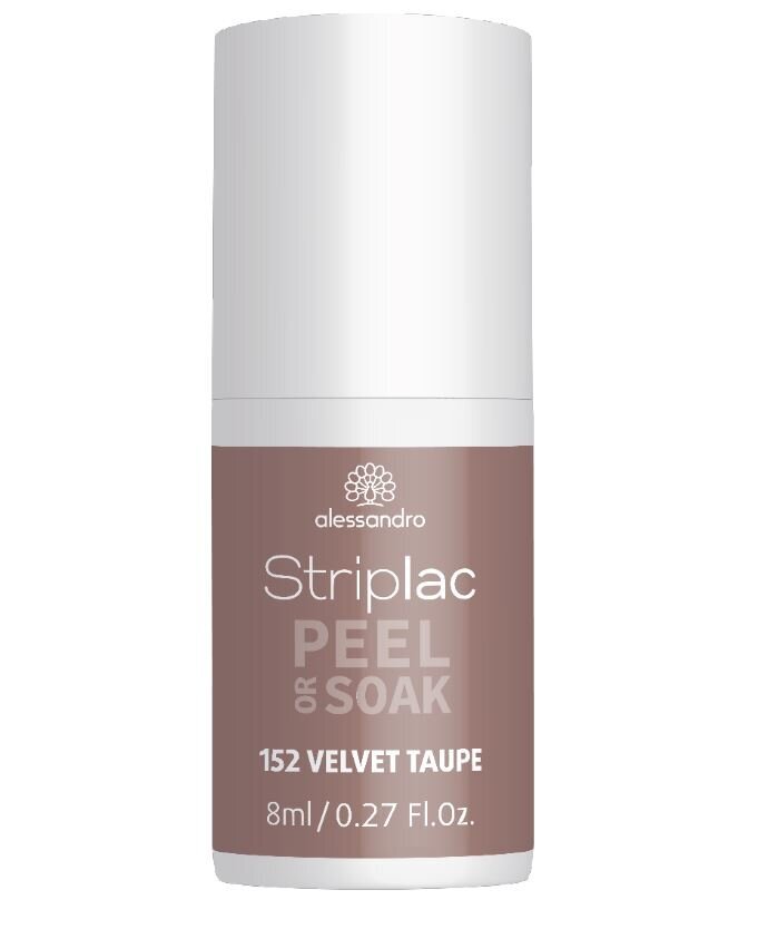 Küünelakk Alessandro Striplac Peel or Soak Velvet Taupe, 8ml hind ja info | Küünelakid ja küünelakieemaldajad | hansapost.ee