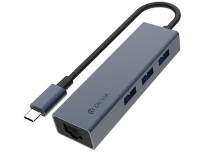 USB разветвитель Devia Leopard Type-C To USB 3.1 + USB3.0*4 цвет серый цена и информация | Адаптеры, USB-разветвители | hansapost.ee