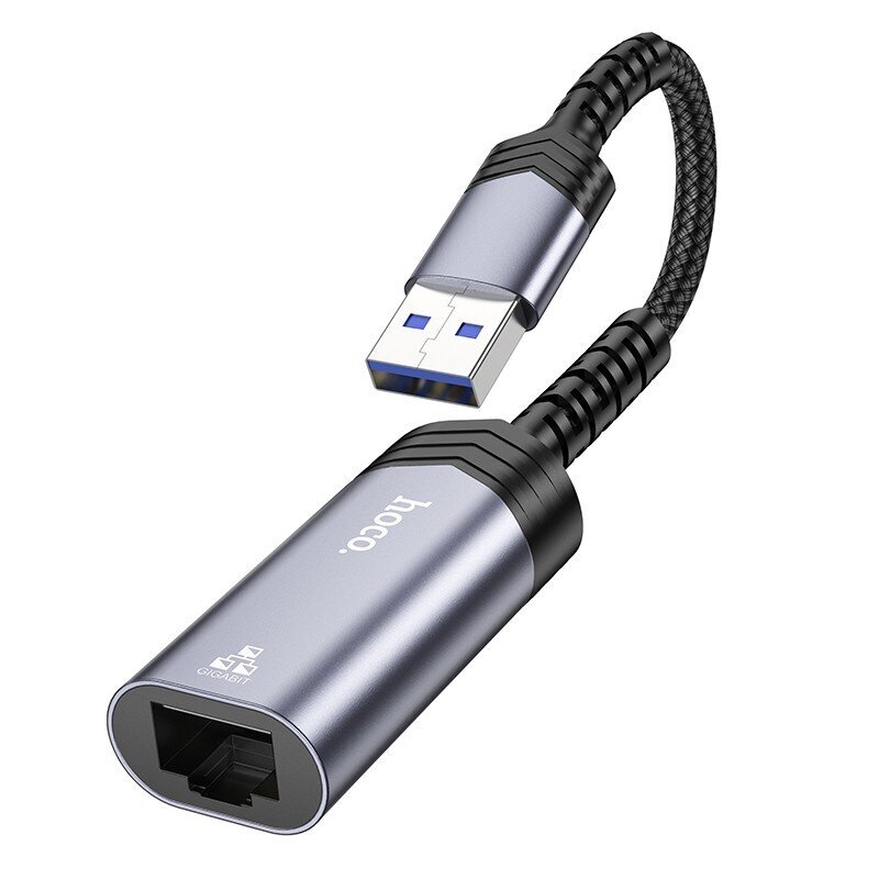 Hoco UA26 USB-A to RJ45 (1000 Mbps), hall price and information | USB adapterid ja jagajad | hansapost.ee