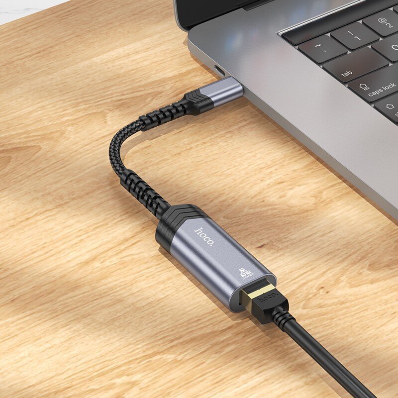 Hoco UA26 USB-C to RJ45 (1000 Mbps), hall hind ja info | USB adapterid ja jagajad | hansapost.ee