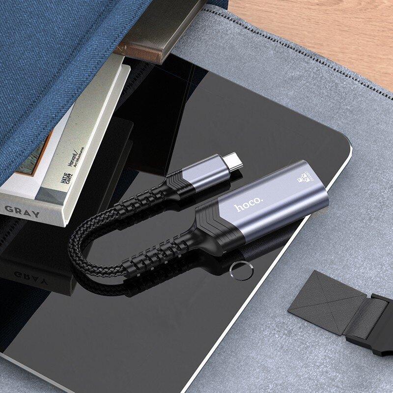 Hoco UA26 USB-C to RJ45 (1000 Mbps), hall hind ja info | USB adapterid ja jagajad | hansapost.ee