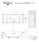 Vann Besco Quadro koos viimistlusega, 190x90 cm hind ja info | Vannid | hansapost.ee