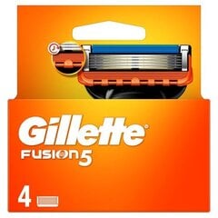 Gillette Fusion сменные кассеты для бритья, 4 шт. цена и информация | Средства для бритья и косметика | hansapost.ee