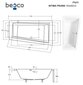 Vann Besco Intima, 160x90 cm, parempoolne hind ja info | Vannid | hansapost.ee