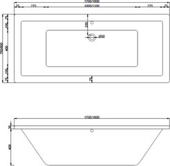 Vann Mexen Cube koos viimistlusega, 180x80 cm цена и информация | Ванны | hansapost.ee