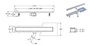 Dušo latakas Besco Virgo 360 Duo, Chrome, 90 cm цена и информация | Душевые сливы | hansapost.ee