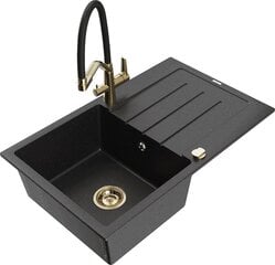 Graniidist köögivalamu Mexen Bruno koos segisti ja sifooniga, Metallic black/silver/black/gold цена и информация | Раковины на кухню | hansapost.ee