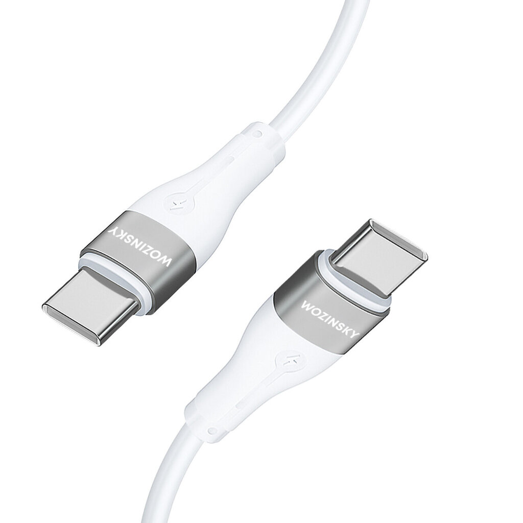 Wozinsky WSTCC2 USB-C / USB-C PD 65W kaabel 2 m - valge цена и информация | Mobiiltelefonide kaablid | hansapost.ee