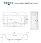 Vann Besco Quadro Slim, 155x70 cm hind ja info | Vannid | hansapost.ee