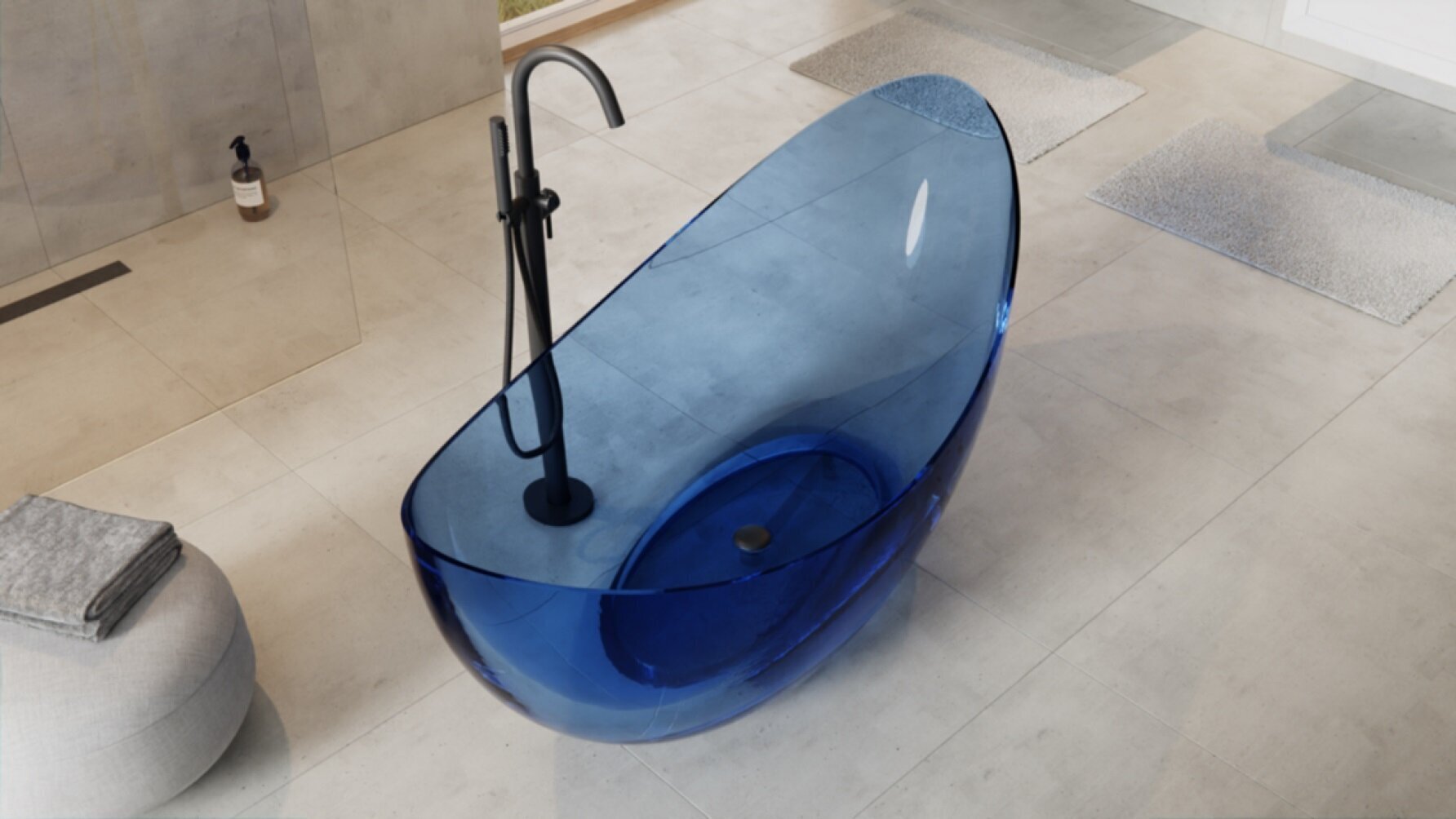 Vann Besco Axya Blue Wave, 180x80 cm hind ja info | Vannid | hansapost.ee