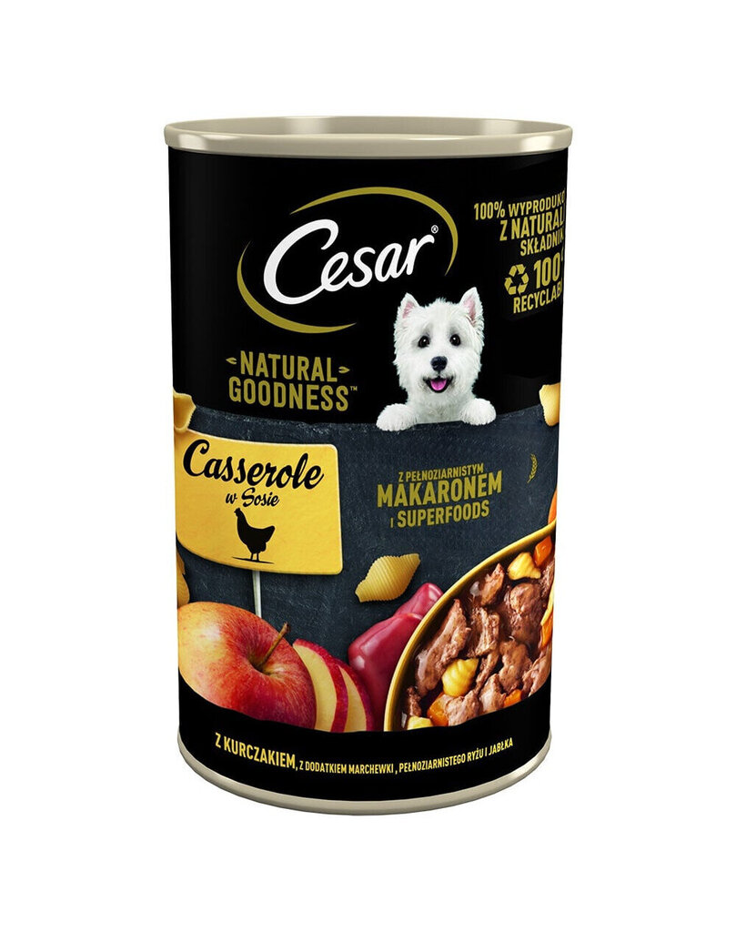 Cesar koos kana, porgandi, pasta ja õuntega, 24x400g hind ja info | Koerakonservid | hansapost.ee