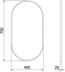 Vannitoa peegel Mexen Loft Oval, 75x40 cm, kuldne hind ja info | Peeglid vannituppa | hansapost.ee